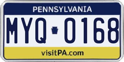 PA license plate MYQ0168
