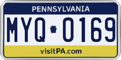 PA license plate MYQ0169