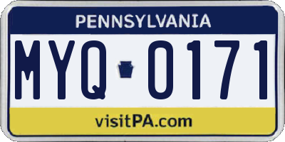 PA license plate MYQ0171