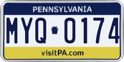PA license plate MYQ0174