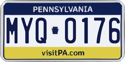 PA license plate MYQ0176