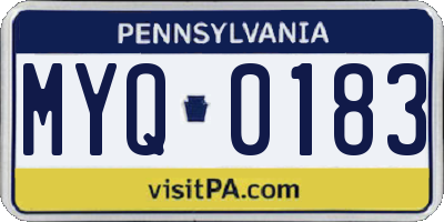 PA license plate MYQ0183