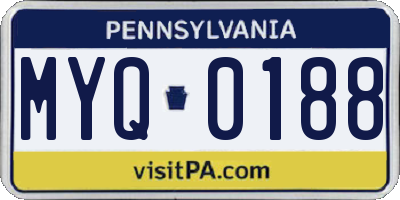 PA license plate MYQ0188