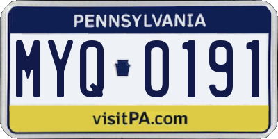 PA license plate MYQ0191