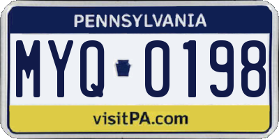 PA license plate MYQ0198