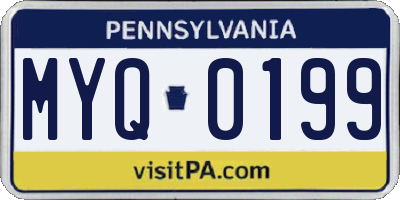 PA license plate MYQ0199