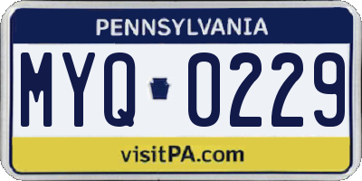 PA license plate MYQ0229