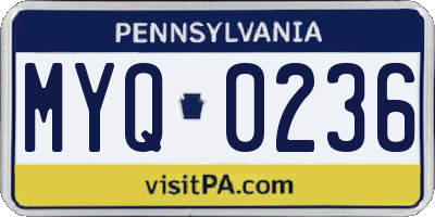 PA license plate MYQ0236