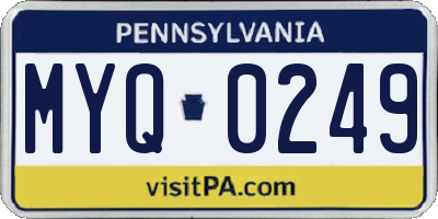 PA license plate MYQ0249