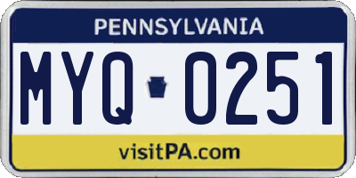 PA license plate MYQ0251