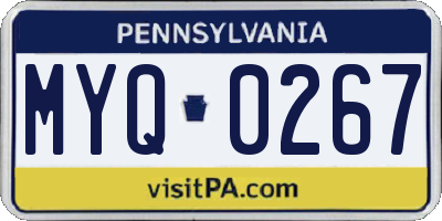 PA license plate MYQ0267