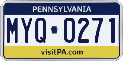PA license plate MYQ0271