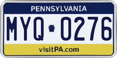PA license plate MYQ0276