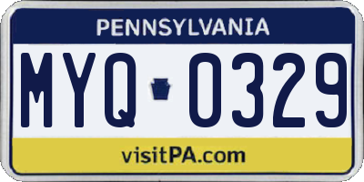 PA license plate MYQ0329