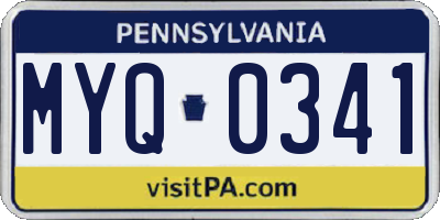 PA license plate MYQ0341