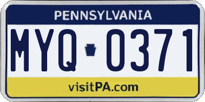 PA license plate MYQ0371