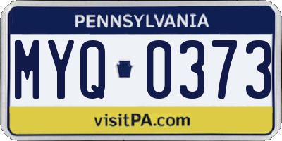 PA license plate MYQ0373