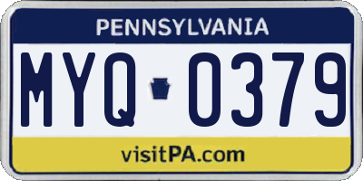PA license plate MYQ0379