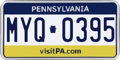 PA license plate MYQ0395