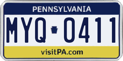 PA license plate MYQ0411