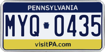 PA license plate MYQ0435