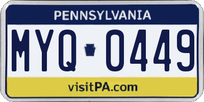 PA license plate MYQ0449