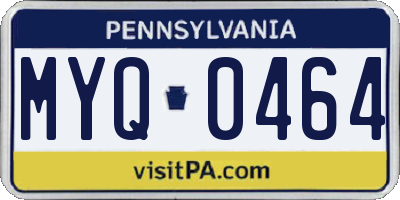 PA license plate MYQ0464