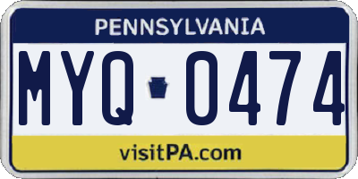 PA license plate MYQ0474