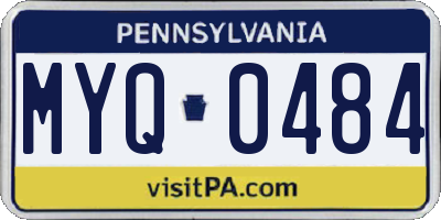 PA license plate MYQ0484
