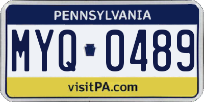 PA license plate MYQ0489