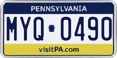 PA license plate MYQ0490