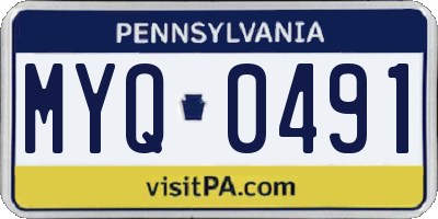 PA license plate MYQ0491