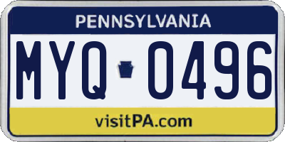 PA license plate MYQ0496