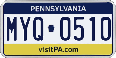 PA license plate MYQ0510