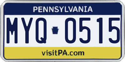 PA license plate MYQ0515
