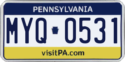 PA license plate MYQ0531