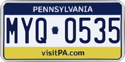 PA license plate MYQ0535
