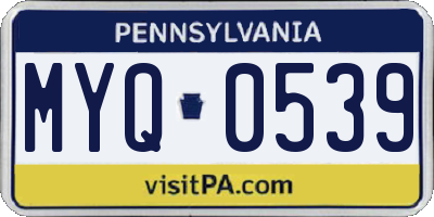 PA license plate MYQ0539