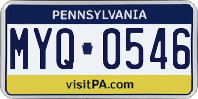 PA license plate MYQ0546