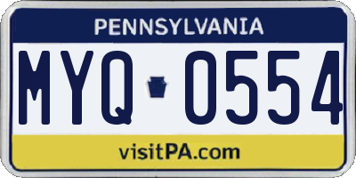 PA license plate MYQ0554