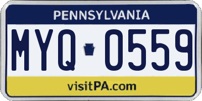PA license plate MYQ0559