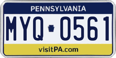 PA license plate MYQ0561
