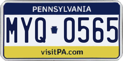 PA license plate MYQ0565