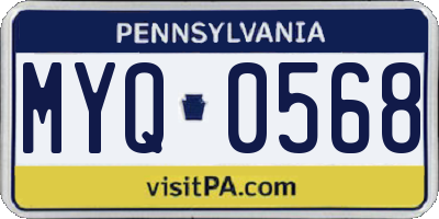 PA license plate MYQ0568