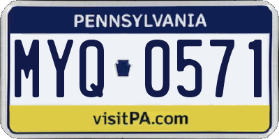 PA license plate MYQ0571
