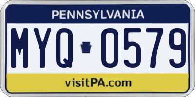 PA license plate MYQ0579