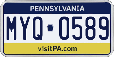 PA license plate MYQ0589