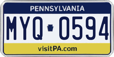 PA license plate MYQ0594