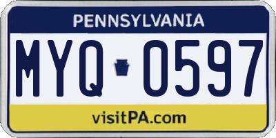 PA license plate MYQ0597