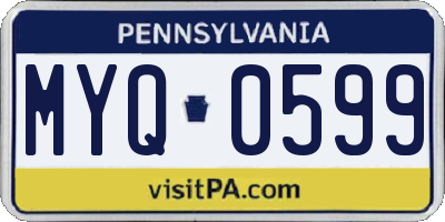 PA license plate MYQ0599